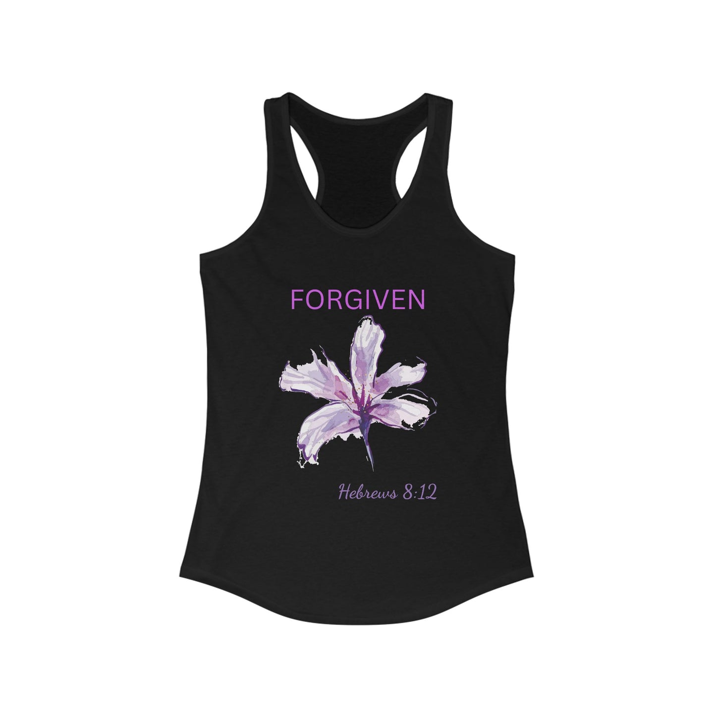Racerback Tank - Forgiven Women's Tank Inspired by Hebrews 8:12