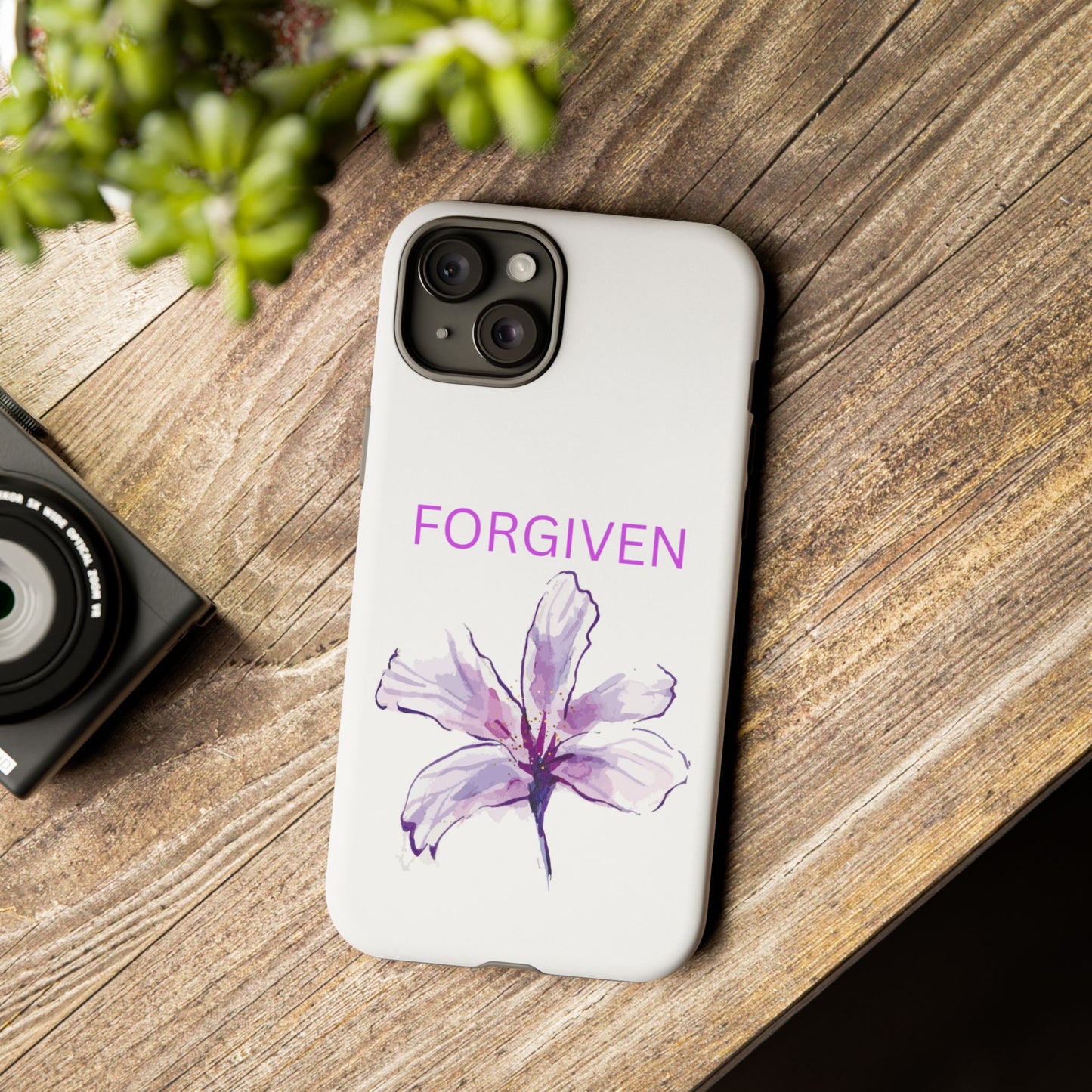 Forgiven Floral Phone Case | Tough Cases, Stylish Phone Protection, Unique Gift, Floral Design, Motivational Case