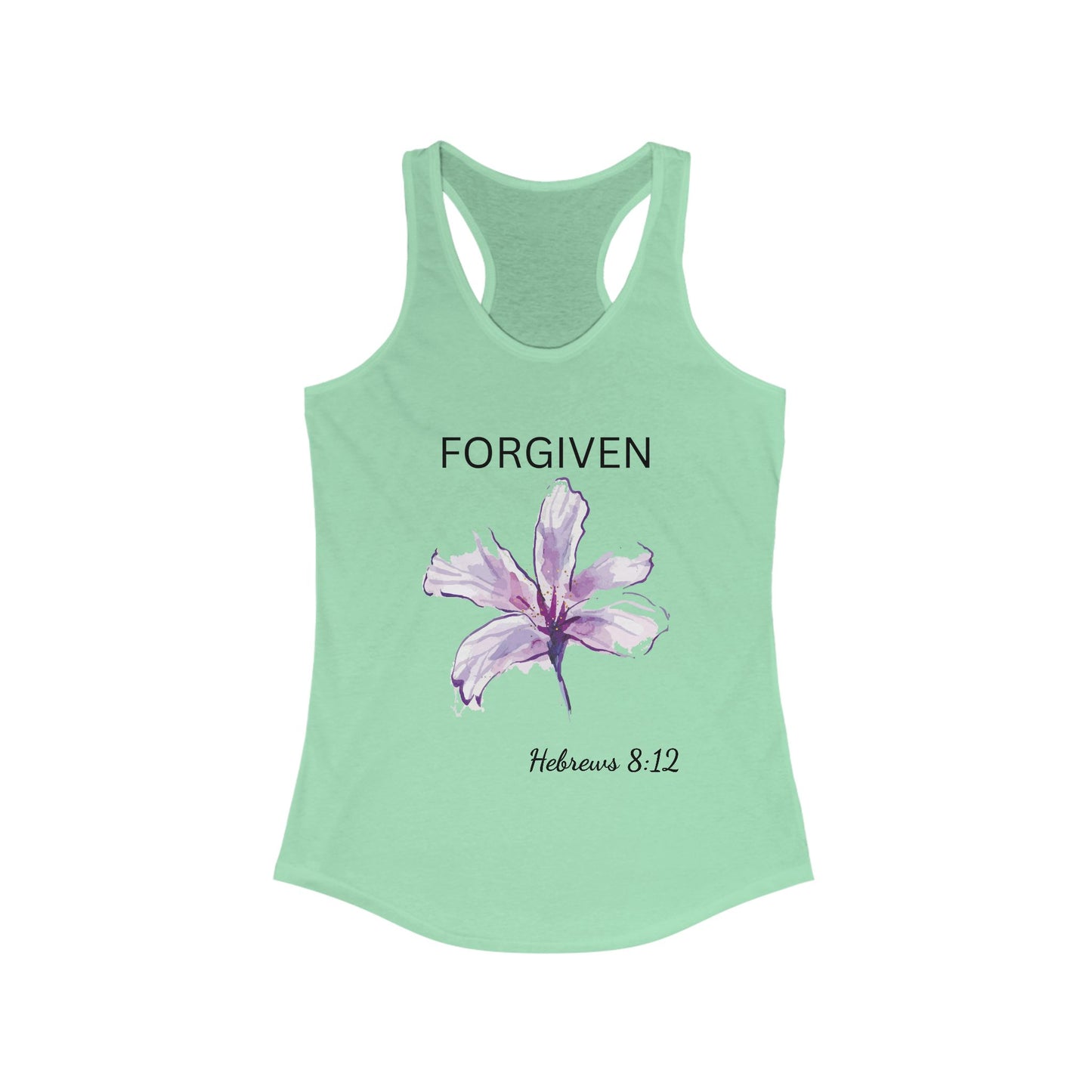 Racerback Tank - Forgiven Women's Tank Inspired by Hebrews 8:12