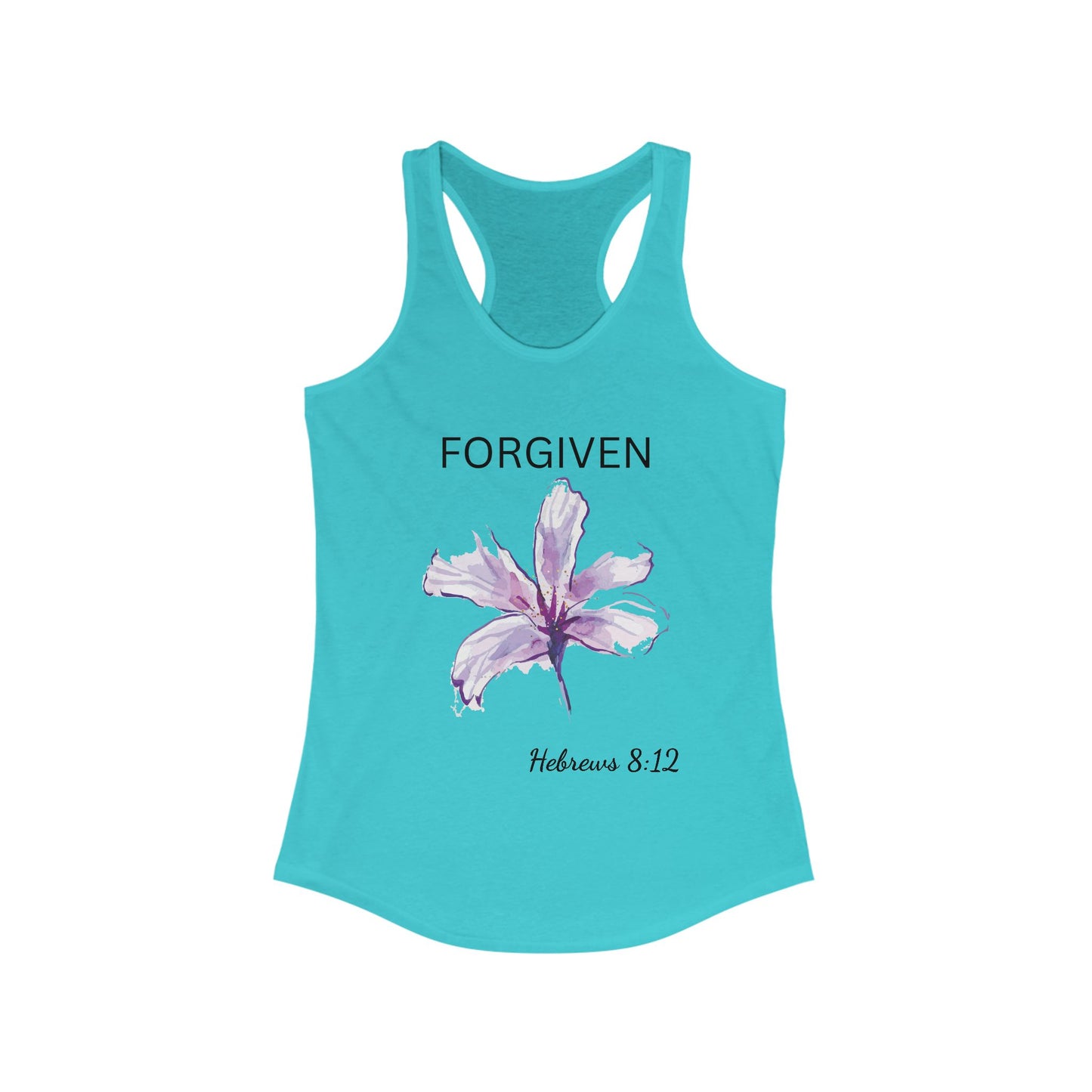 Racerback Tank - Forgiven Women's Tank Inspired by Hebrews 8:12