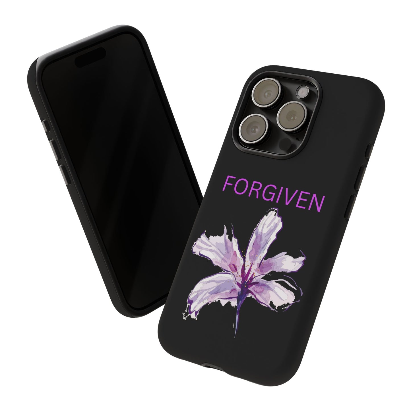 Forgiven Floral Phone Case | Tough Cases, Stylish Phone Protection, Unique Gift, Floral Design, Motivational Case