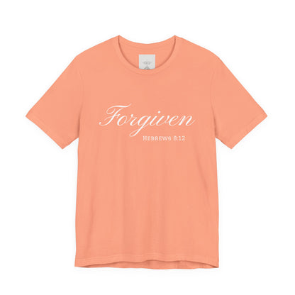 Forgiven Unisex Jersey Tee | Inspirational Christian Shirt | Bible Verse Apparel | Faith-Based Gift | Casual Comfort Wear
