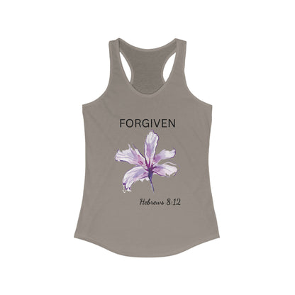 Racerback Tank - Forgiven Women's Tank Inspired by Hebrews 8:12