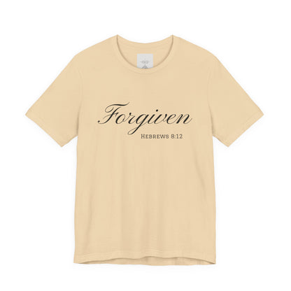Forgiven Unisex Jersey Tee | Inspirational Christian Shirt | Bible Verse Apparel | Faith-Based Gift | Casual Comfort Wear
