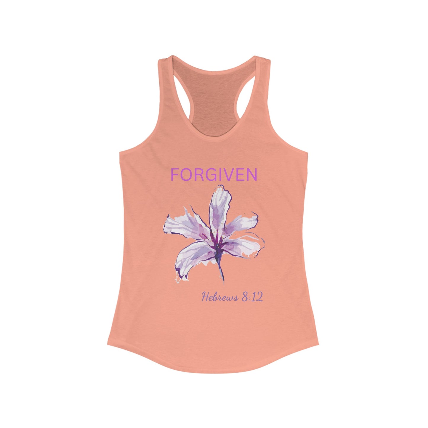Racerback Tank - Forgiven Women's Tank Inspired by Hebrews 8:12