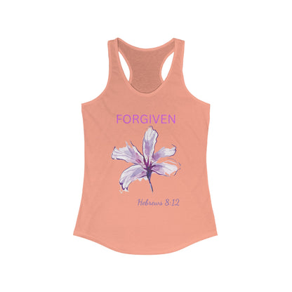 Racerback Tank - Forgiven Women's Tank Inspired by Hebrews 8:12