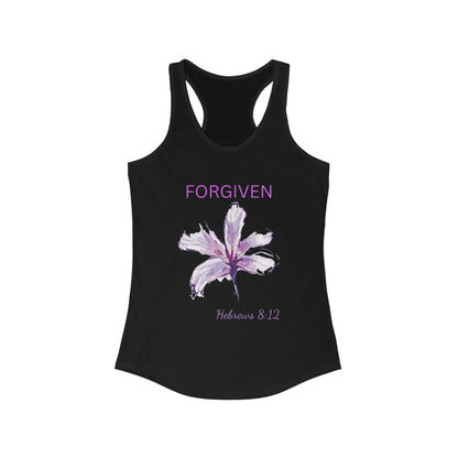Racerback Tank - Forgiven Women's Tank Inspired by Hebrews 8:12