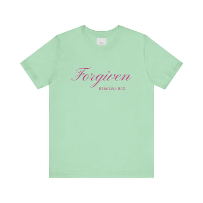 Forgiven Unisex Jersey Tee | Inspirational Christian Shirt | Bible Verse Apparel | Faith-Based Gift | Casual Comfort Wear