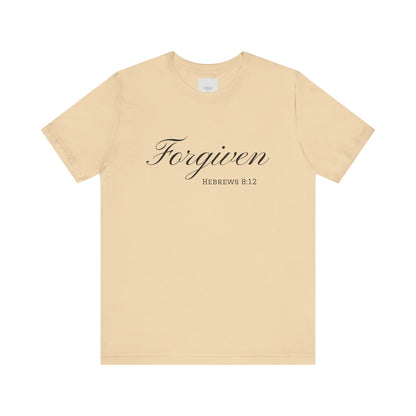 Forgiven Unisex Jersey Tee | Inspirational Christian Shirt | Bible Verse Apparel | Faith-Based Gift | Casual Comfort Wear