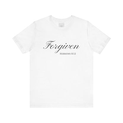 Forgiven Unisex Jersey Tee | Inspirational Christian Shirt | Bible Verse Apparel | Faith-Based Gift | Casual Comfort Wear