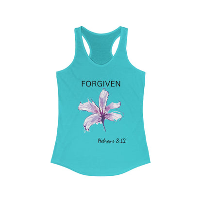 Racerback Tank - Forgiven Women's Tank Inspired by Hebrews 8:12