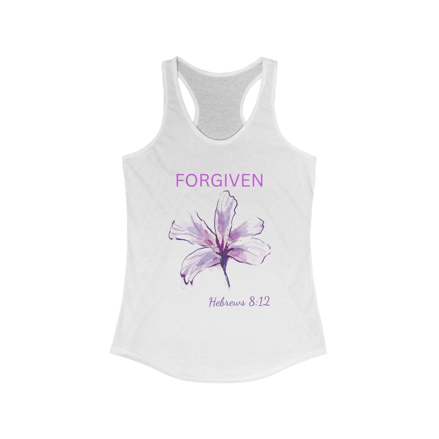 Racerback Tank - Forgiven Women's Tank Inspired by Hebrews 8:12