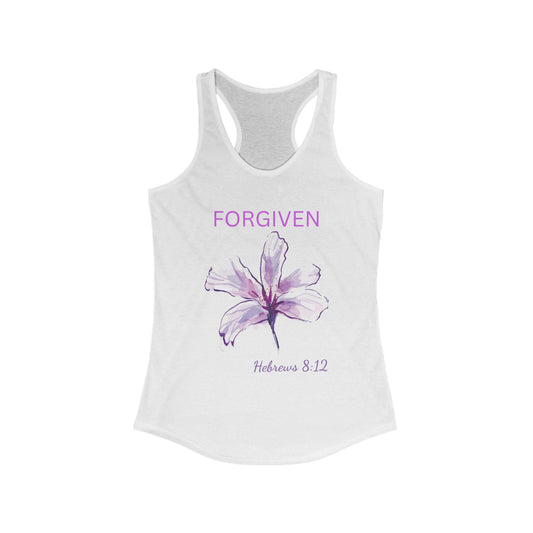 Racerback Tank - Forgiven Women's Tank Inspired by Hebrews 8:12