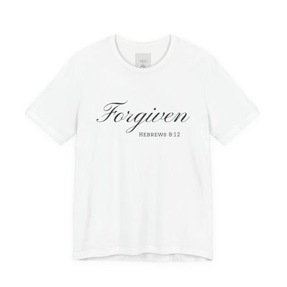 Forgiven Unisex Jersey Tee | Inspirational Christian Shirt | Bible Verse Apparel | Faith-Based Gift | Casual Comfort Wear