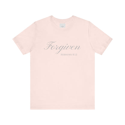 Forgiven Unisex Jersey Tee | Inspirational Christian Shirt | Bible Verse Apparel | Faith-Based Gift | Casual Comfort Wear